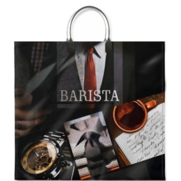 Пакет с пластиковой ручкой ПВД 37х34 (80 мкм) Бариста (10/100 шт.) Интерпак