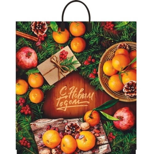 Пакет с пластиковой ручкой ПВД 40х44 (100 мкм) Вкусный праздник лам. (10/100 шт.) Интерпак в Екатеринбург — Uralhoz.ru