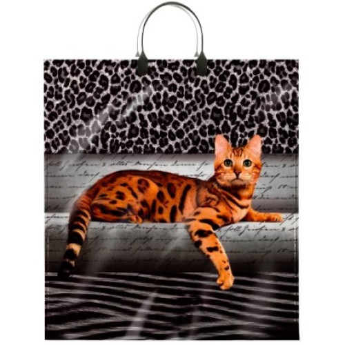 Пакет с пластиковой ручкой ПВД 40х44 (100 мкм) Бенгал лам. (10/100 шт.) Интерпак в Екатеринбург — Uralhoz.ru