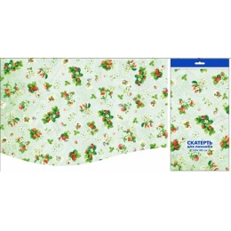 Скатерть ПВД 120х180 (35 мкм) Земляника (1/50 шт.) Интерпак