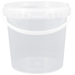 Ведро с крышкой и ручкой 1,0 л (неокр) Инпласт (300 шт.)