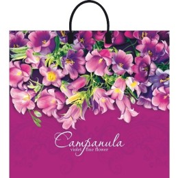 Пакет с пластиковой ручкой ПВД 38х35 (90 мкм) Колокольчики лам. (10/100 шт.) Интерпак