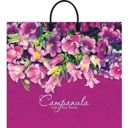 Пакет с пластиковой ручкой ПВД 38х35 (90 мкм) Колокольчики лам. (10/100 шт.) Интерпак в Екатеринбург — Uralhoz.ru