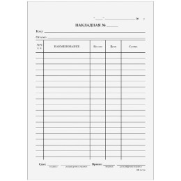 Бланк Накладная А5 газетка 100 л (1/20 шт.)