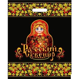 Пакет с прорубной ручкой ПВД 38х47 (60 мкм) Матрёшка лам. (50/500 шт.) Интерпак