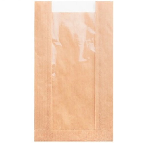 Пакет бумажный с окном 250х140(80)+60 КРАФТ AVIORA (100/1500 шт.) 108-101 в Екатеринбург — Uralhoz.ru