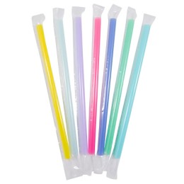 Трубочки д/BabbleTea 10х210 мм без изгиба ЦВЕТНЫЕ в ИНД.ПЭ УПАКОВКЕ (250 шт.) (1/14 шт.) АКЦИЯ