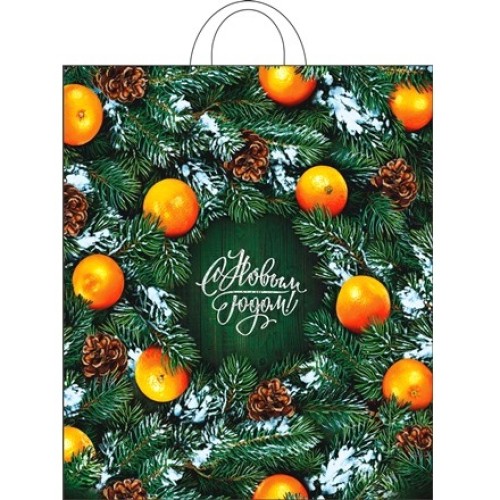 Пакет с петлевой ручкой ПНД 38х42 (40 мкм) Новогодний базар (25/500 шт.) Интерпак в Екатеринбург — Uralhoz.ru