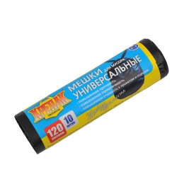 Мешок д/мусора ПНД 120 л (10 шт.) рулон черный КРЕПАК (1/50 шт.)