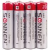Элемент питания солевой мизин. R03/4S AAA SONNEN (4 шт.) (1/6/300 упак.) 451098 в Екатеринбург — Uralhoz.ru