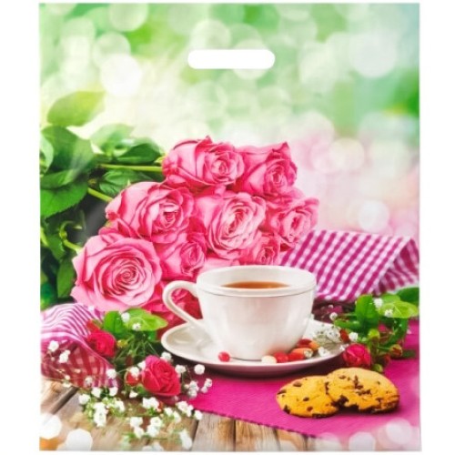 Пакет с прорубной ручкой ПВД 40х47 (45 мкм) Полдень (50/500 шт.) Интерпак в Екатеринбург — Uralhoz.ru