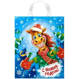 Пакет с петлевой ручкой ПВД 28х35 (55 мкм) Чемпион (25/500 шт.) Интерпак СИМВОЛ ГОДА