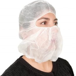 Шапочка Балаклава одноразовая белая в ПНД (100 шт) (1/10 упак.) ПОБ/100Бел